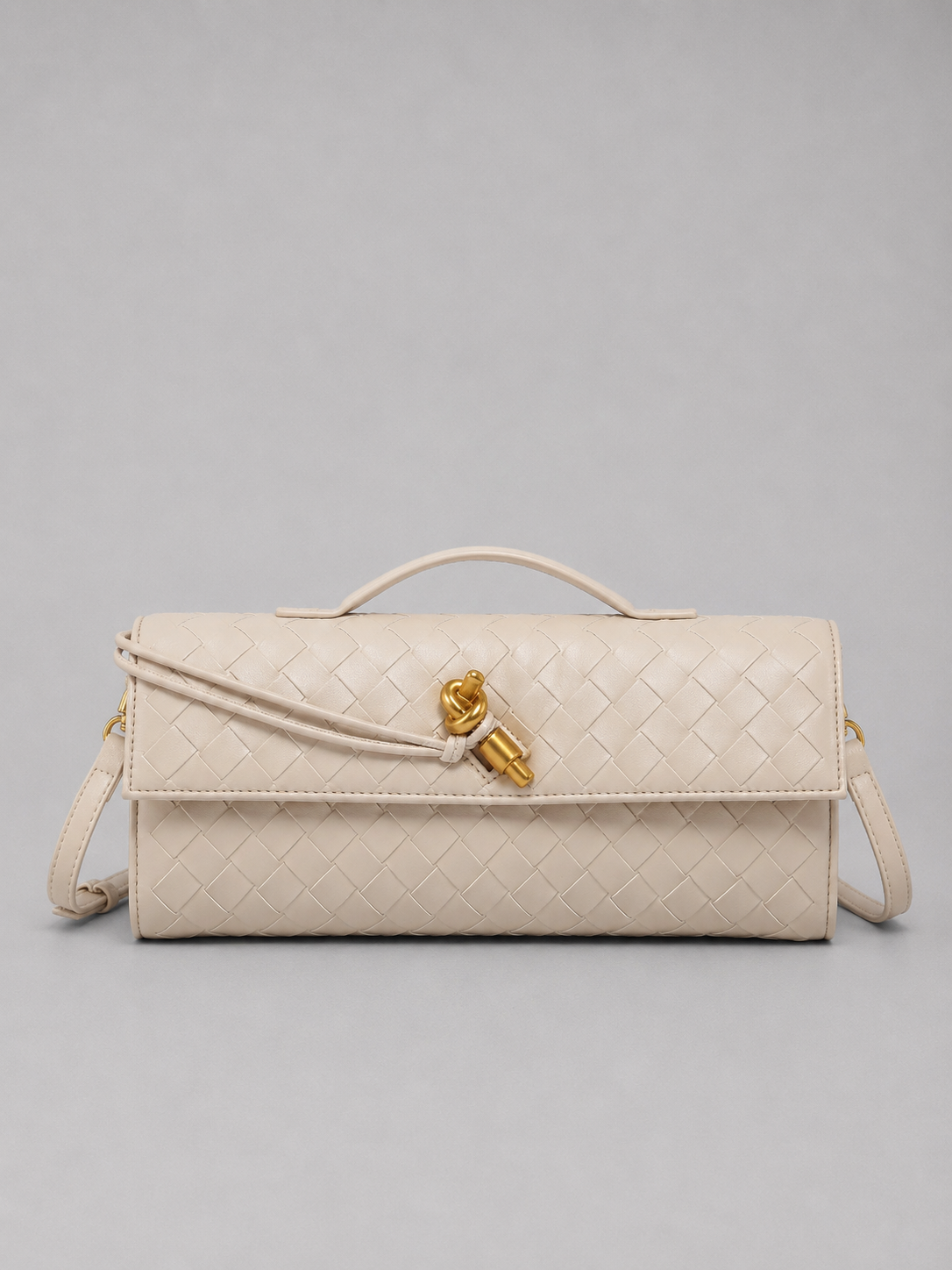 Women’s Woven Leather Look Clutch Bag – Timeless Elegant Design