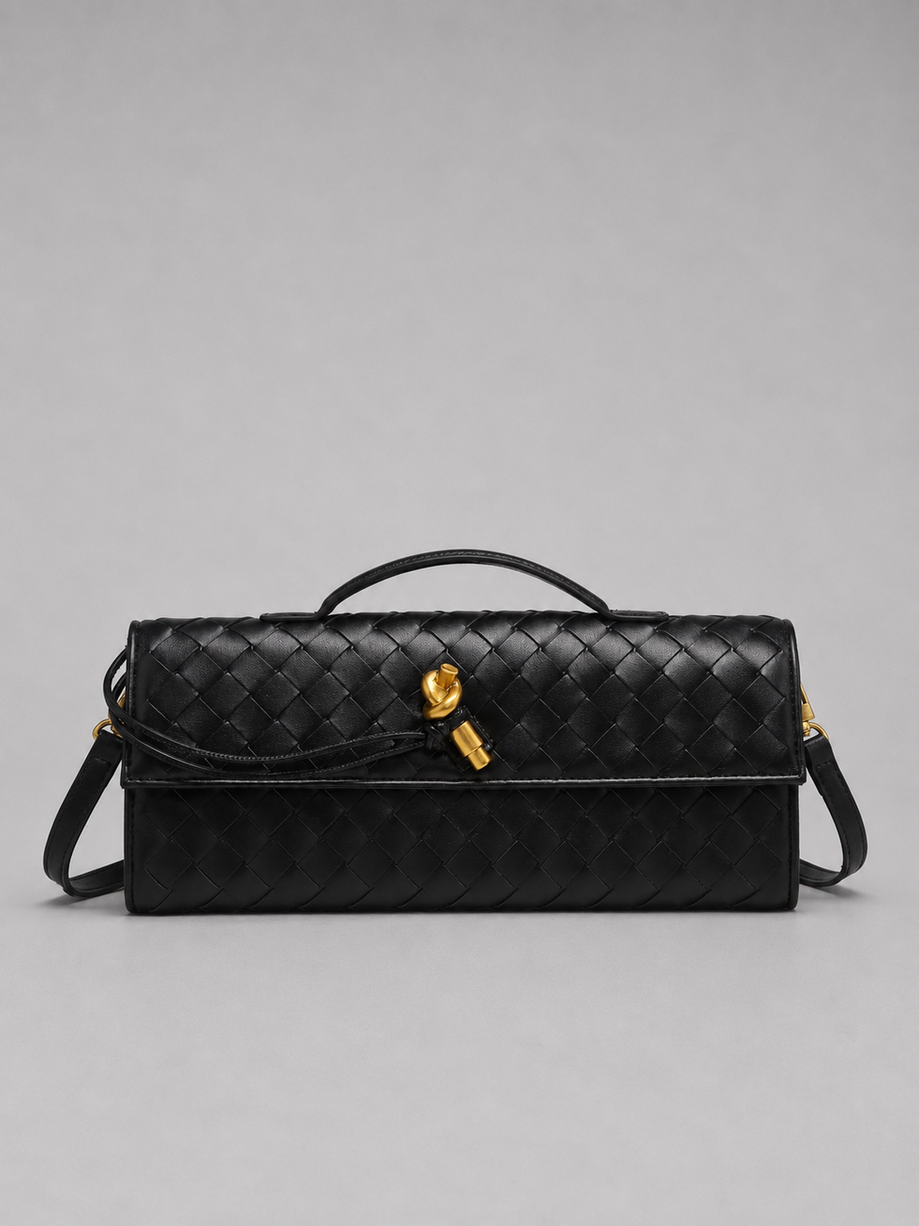 Women’s Woven Leather Look Clutch Bag – Timeless Elegant Design