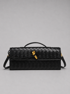 Women’s Woven Leather Look Clutch Bag – Timeless Elegant Design