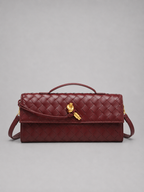 Women’s Woven Leather Look Clutch Bag – Timeless Elegant Design