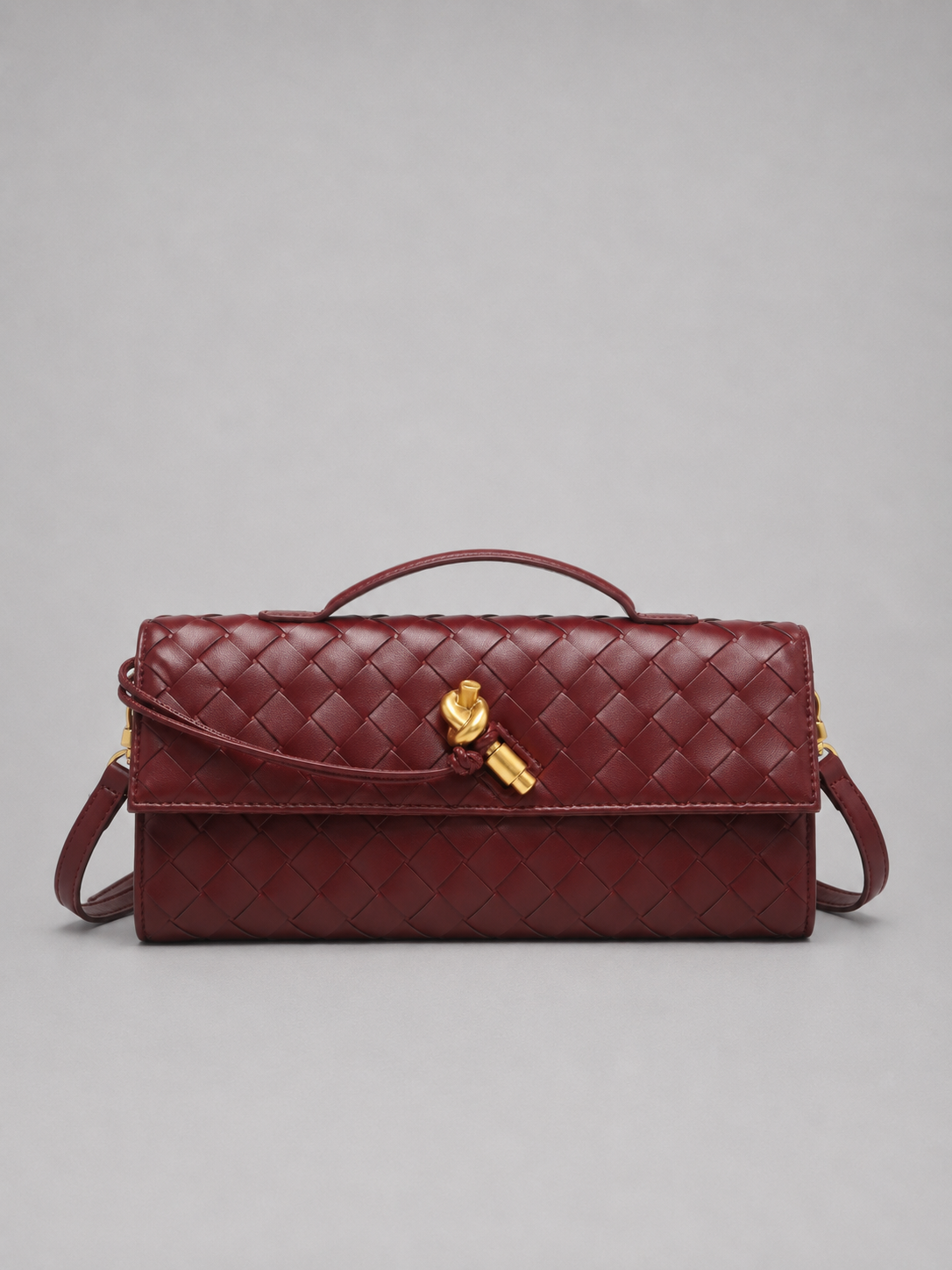 Women’s Woven Leather Look Clutch Bag – Timeless Elegant Design