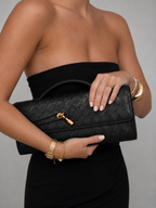Women’s Woven Leather Look Clutch Bag – Timeless Elegant Design