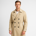 Double Breasted Waterproof Trench Coat Regular Fit for Men