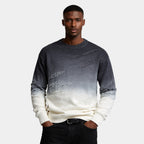 Distressed Ombre Crewneck Knit Sweater Regular Fit for Men