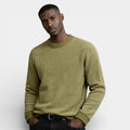 Relaxed Fit Ribbed Knit Crew Neck Sweater for Men