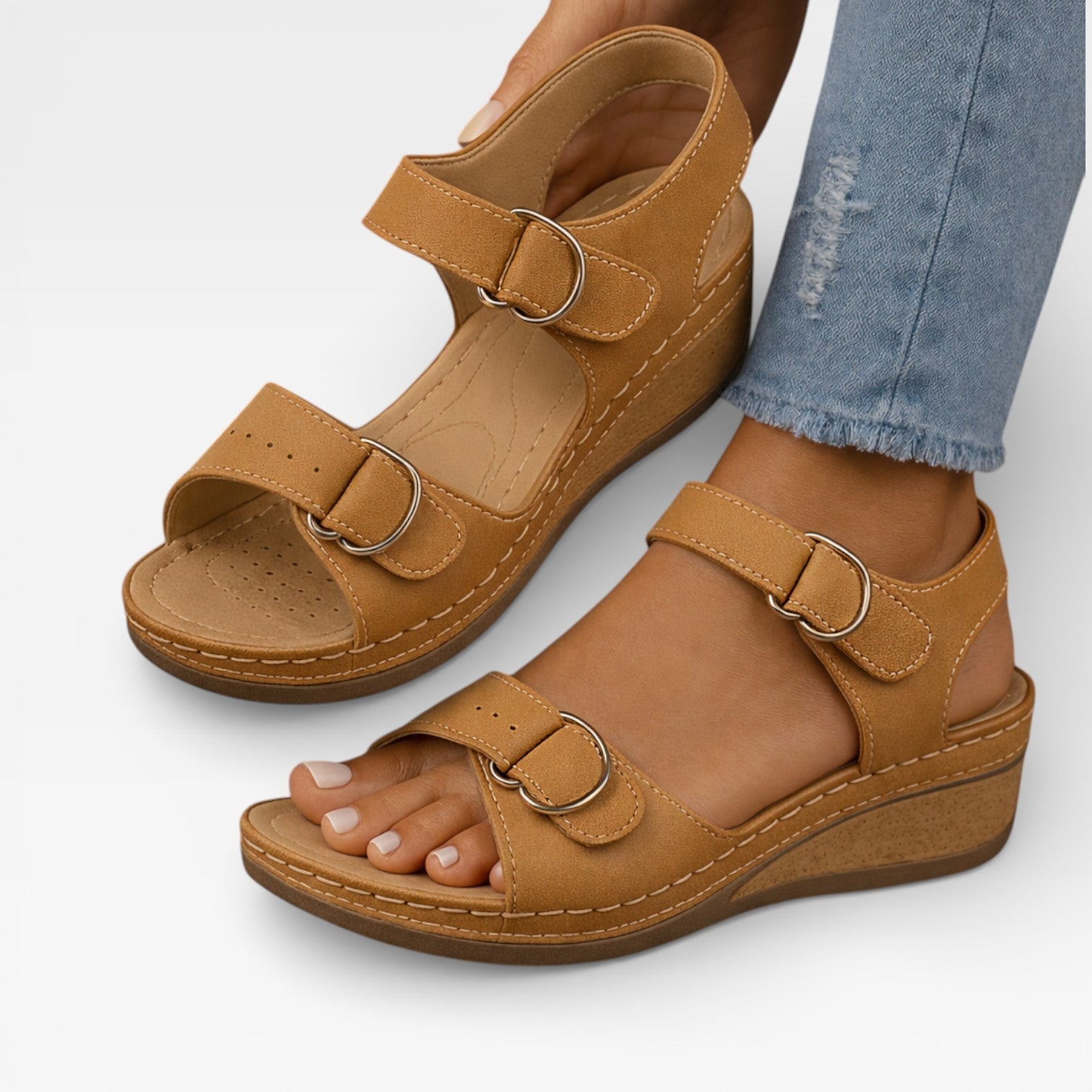Women's Adjustable Wedge Sandals for Summer Comfort