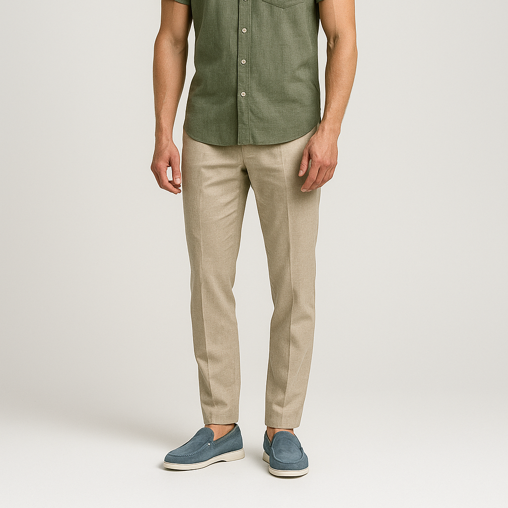 Chino Trousers Elastic Waist Regular Fit for Men
