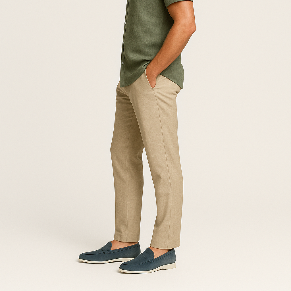 Chino Trousers Elastic Waist Regular Fit for Men