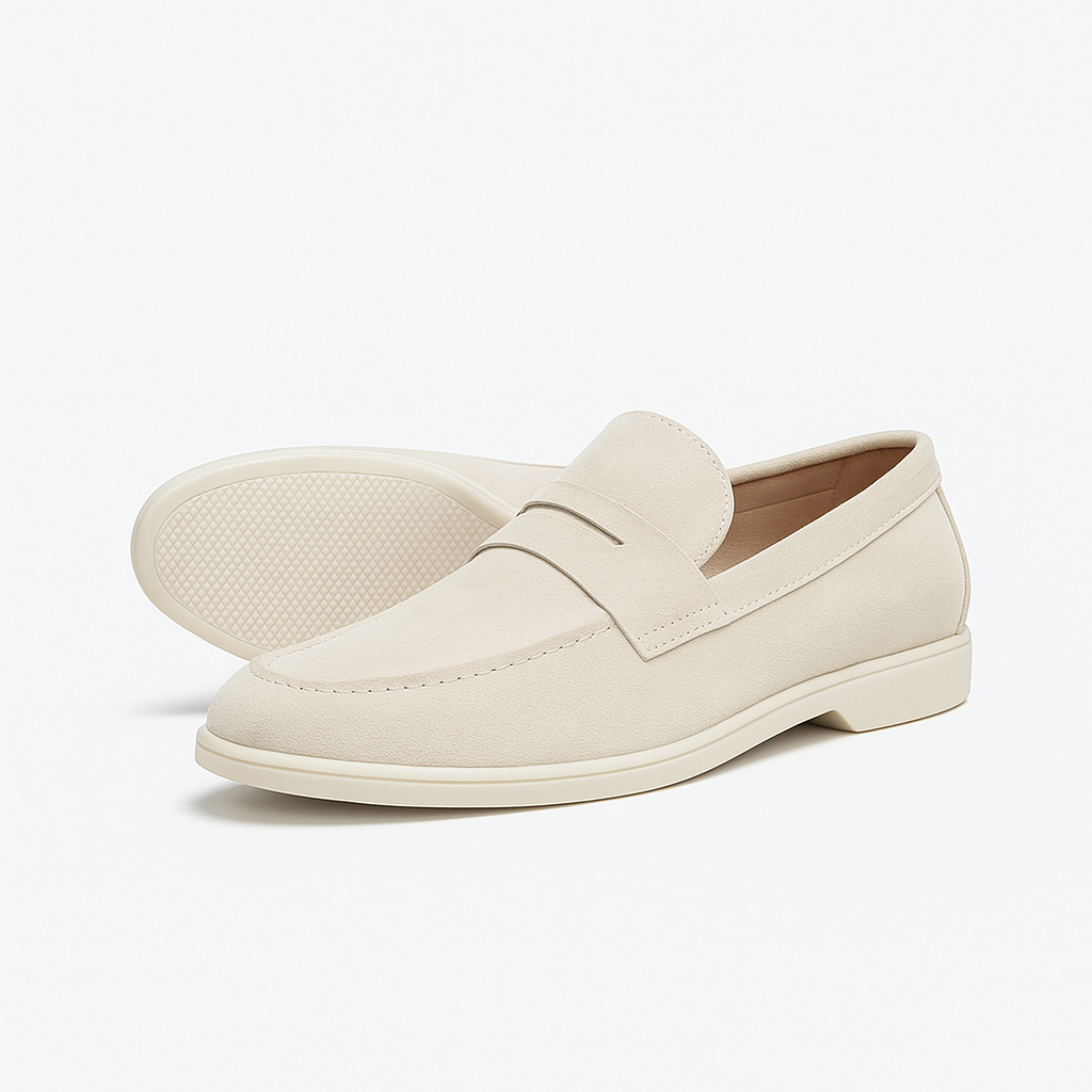 Slip-On Suede Loafers Leather Sole for Men