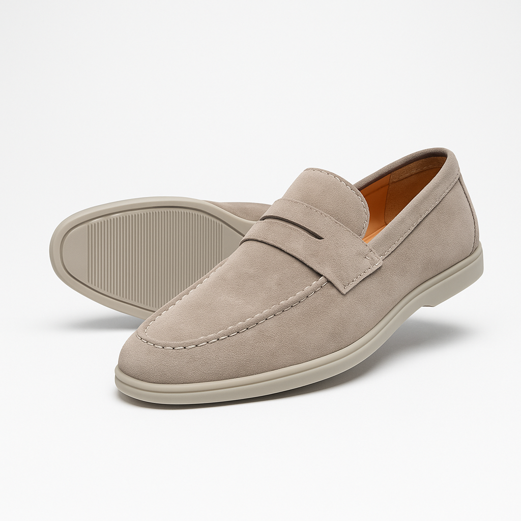 Slip-On Suede Loafers Leather Sole for Men