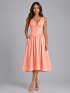 Women's Floral Midi Sundress for Summer Occasions