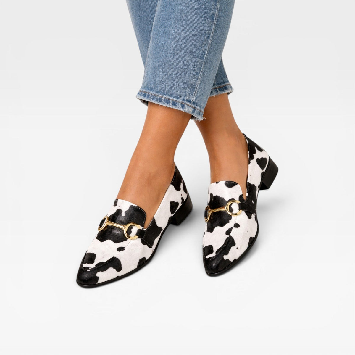 Women's Animal Print Metal Bit Loafers