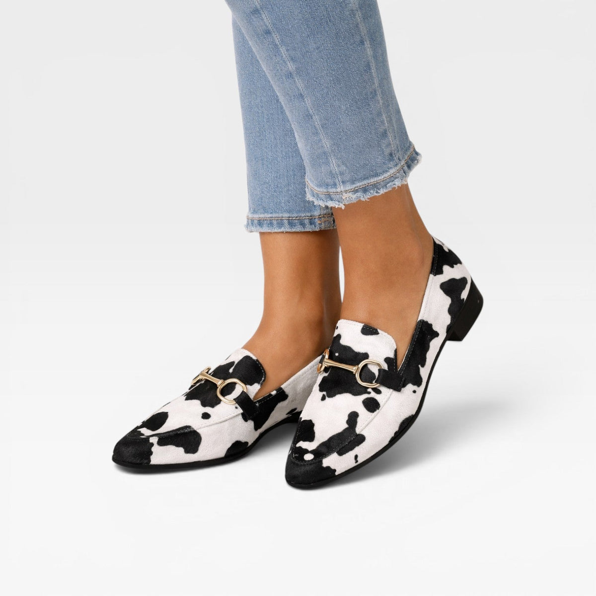 Women's Animal Print Metal Bit Loafers