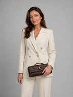 Women’s Woven Leather Look Clutch Bag – Timeless Elegant Design