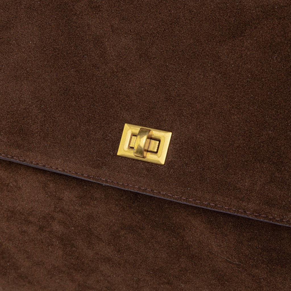 Women's Suede Shoulder Bag with Laptop Compartment
