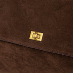 Women's Suede Shoulder Bag with Laptop Compartment