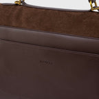 Women's Suede Shoulder Bag with Laptop Compartment