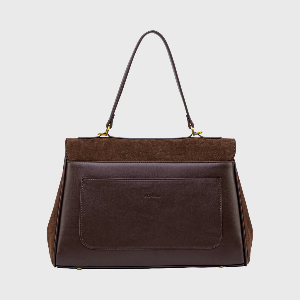 Women's Suede Shoulder Bag with Laptop Compartment