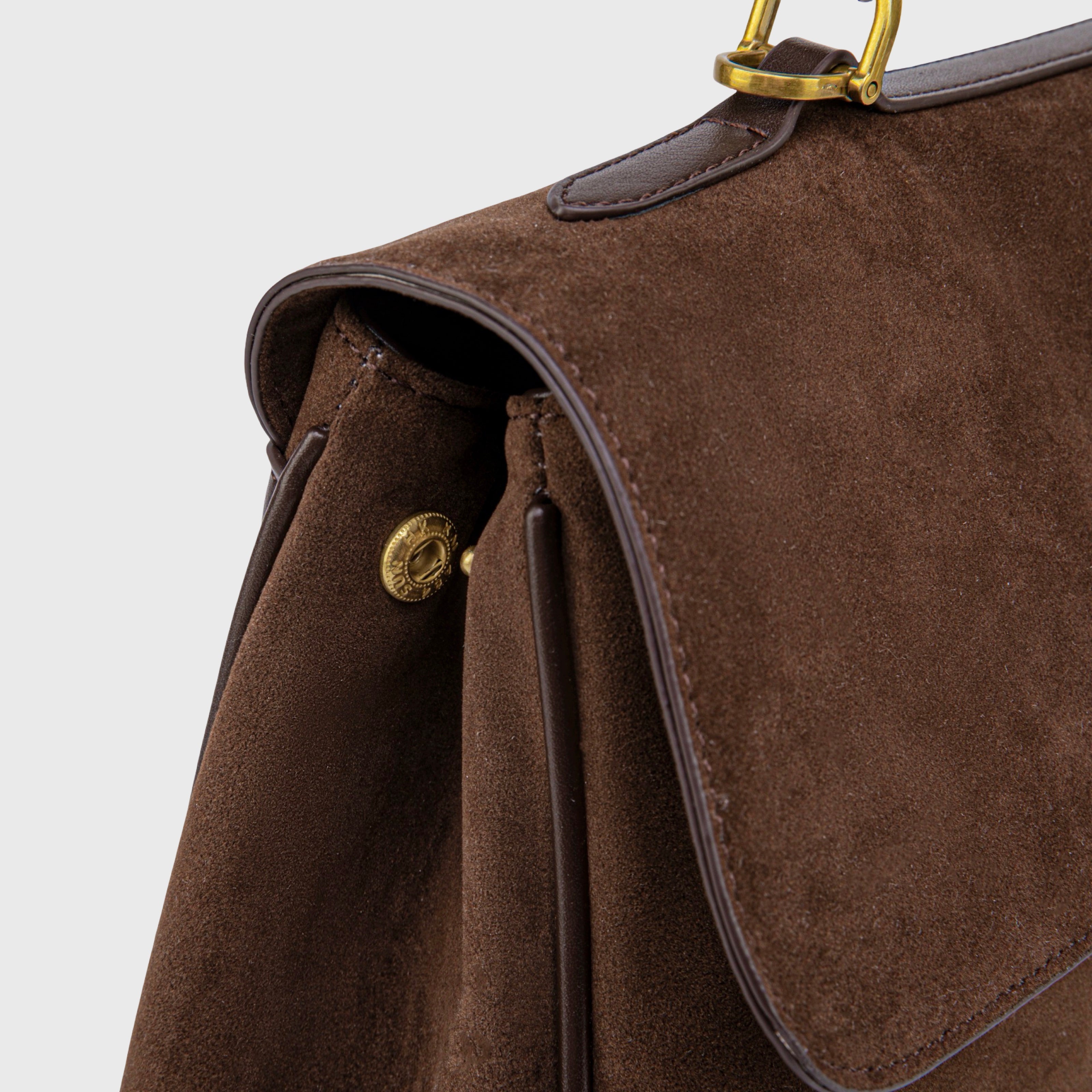 Women's Suede Shoulder Bag with Laptop Compartment