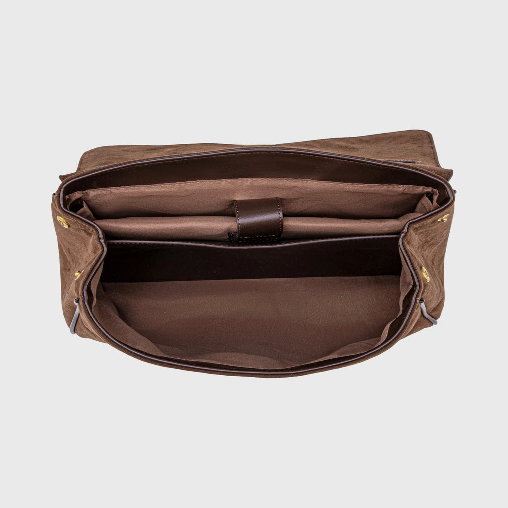 Women's Suede Shoulder Bag with Laptop Compartment