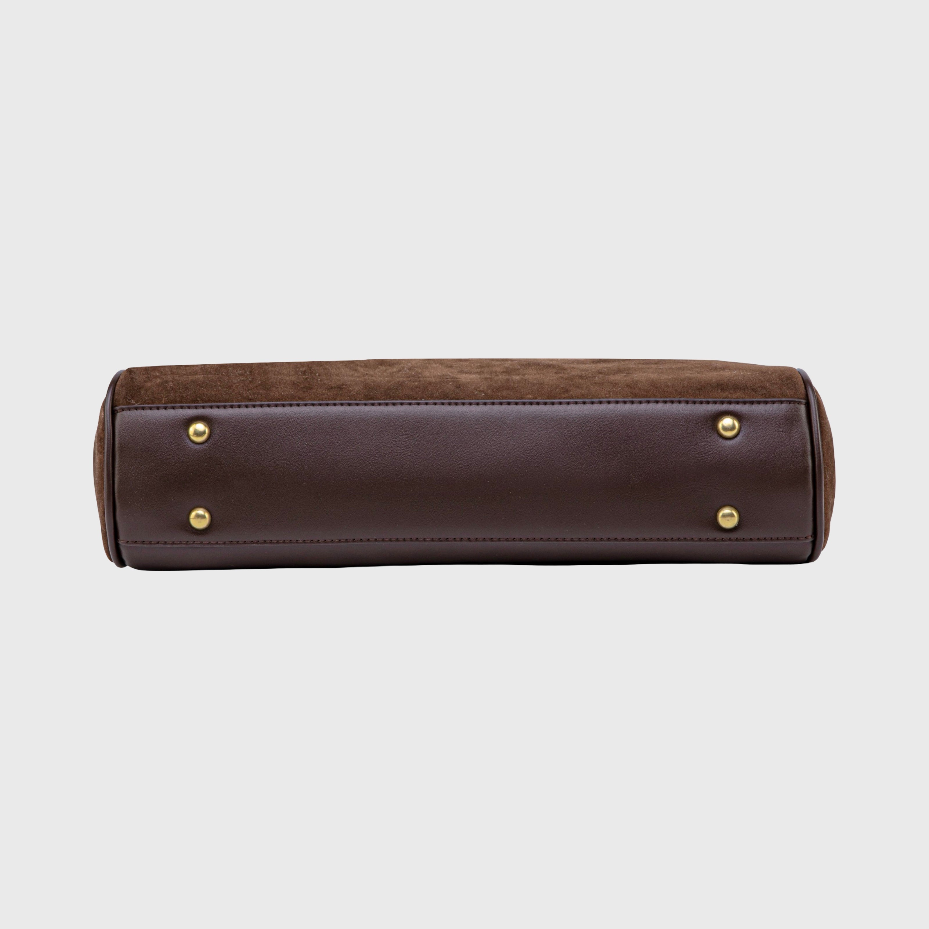 Women's Suede Shoulder Bag with Laptop Compartment