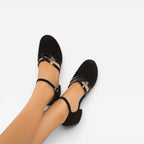 Women's Strappy Low Block Heel Pumps