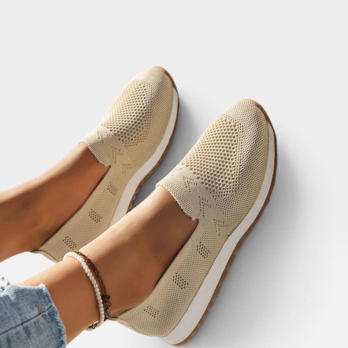 Women's Breathable Knit Slip-On Sneakers