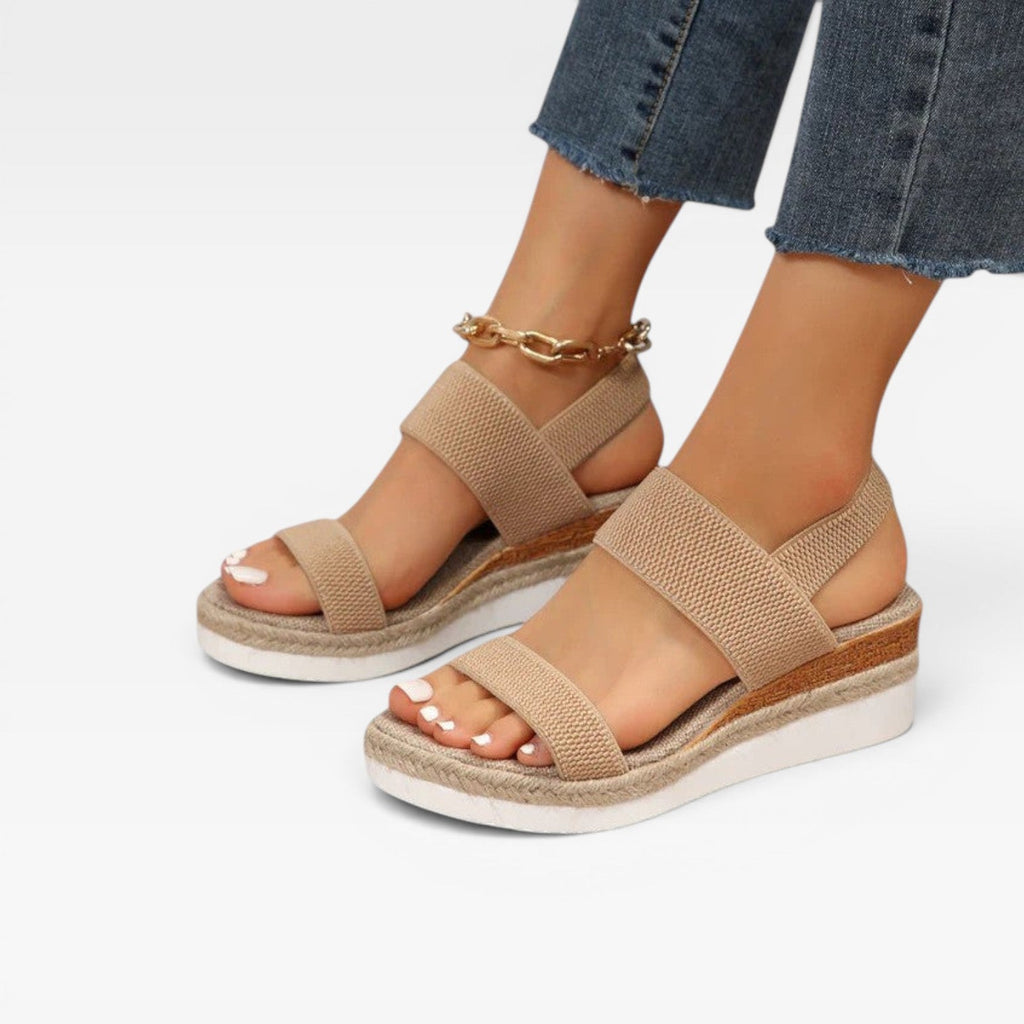 Women's Elastic Strap Espadrille Platform Sandals