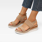 Women's Elastic Strap Espadrille Platform Sandals