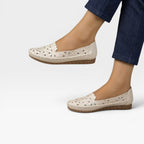 Women's Boho Floral Cutout Slip-On Flats