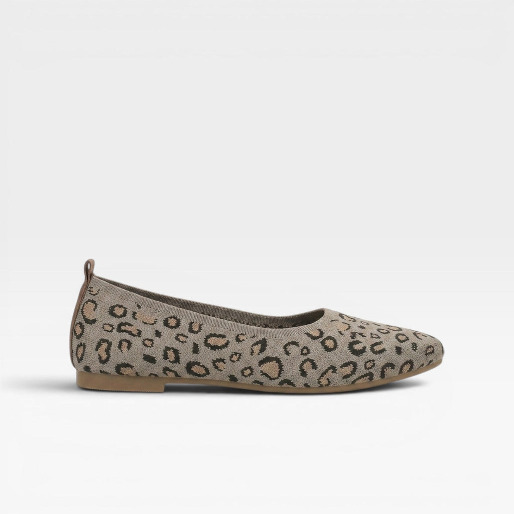 Women's Leopard-Print Knit Ballet Flats