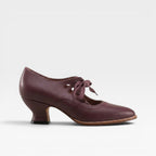 Women's Leather Lace-Up Low Heel Pumps