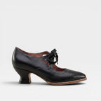 Women's Leather Lace-Up Low Heel Pumps