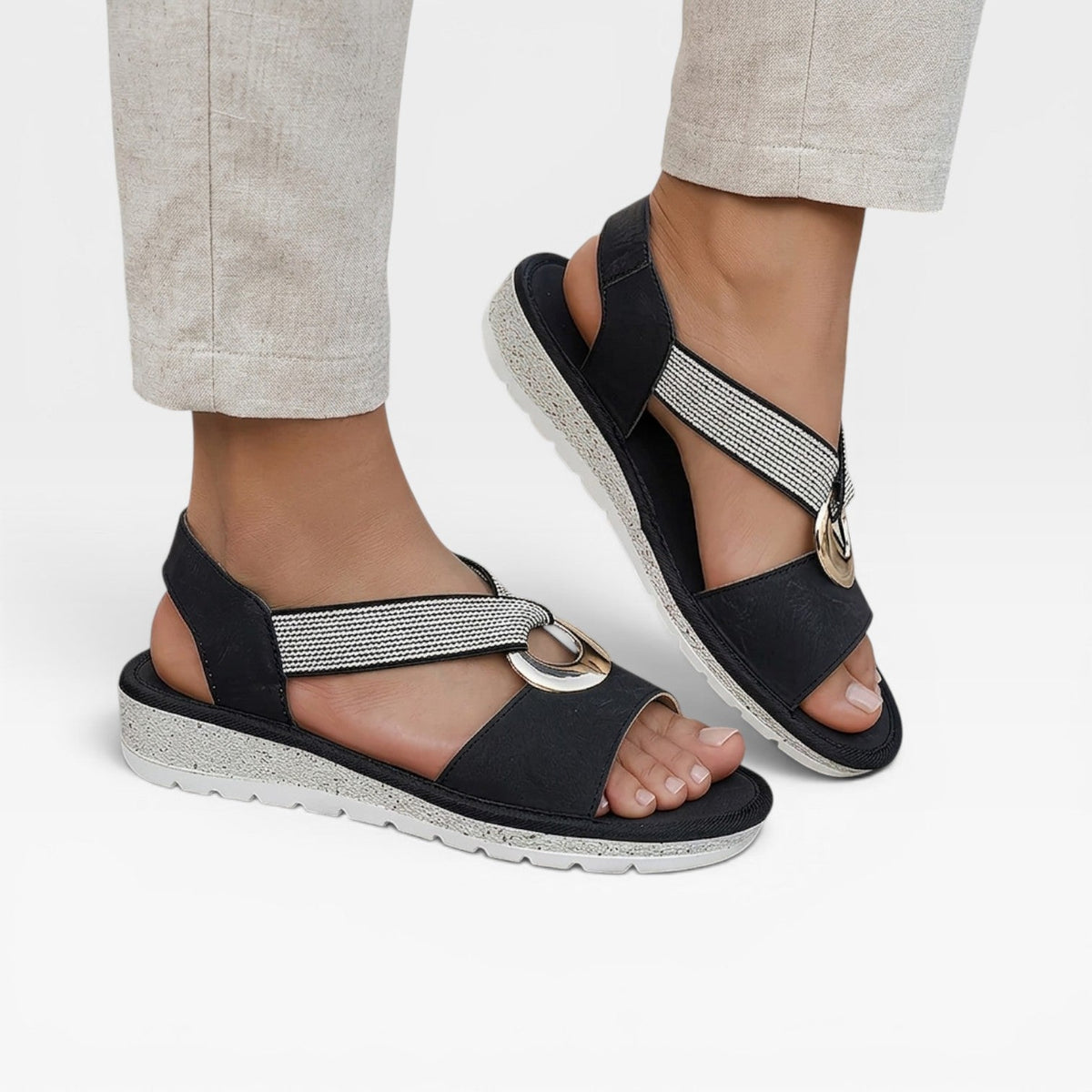 Women's Boho Toe-Loop Slingback Sandals