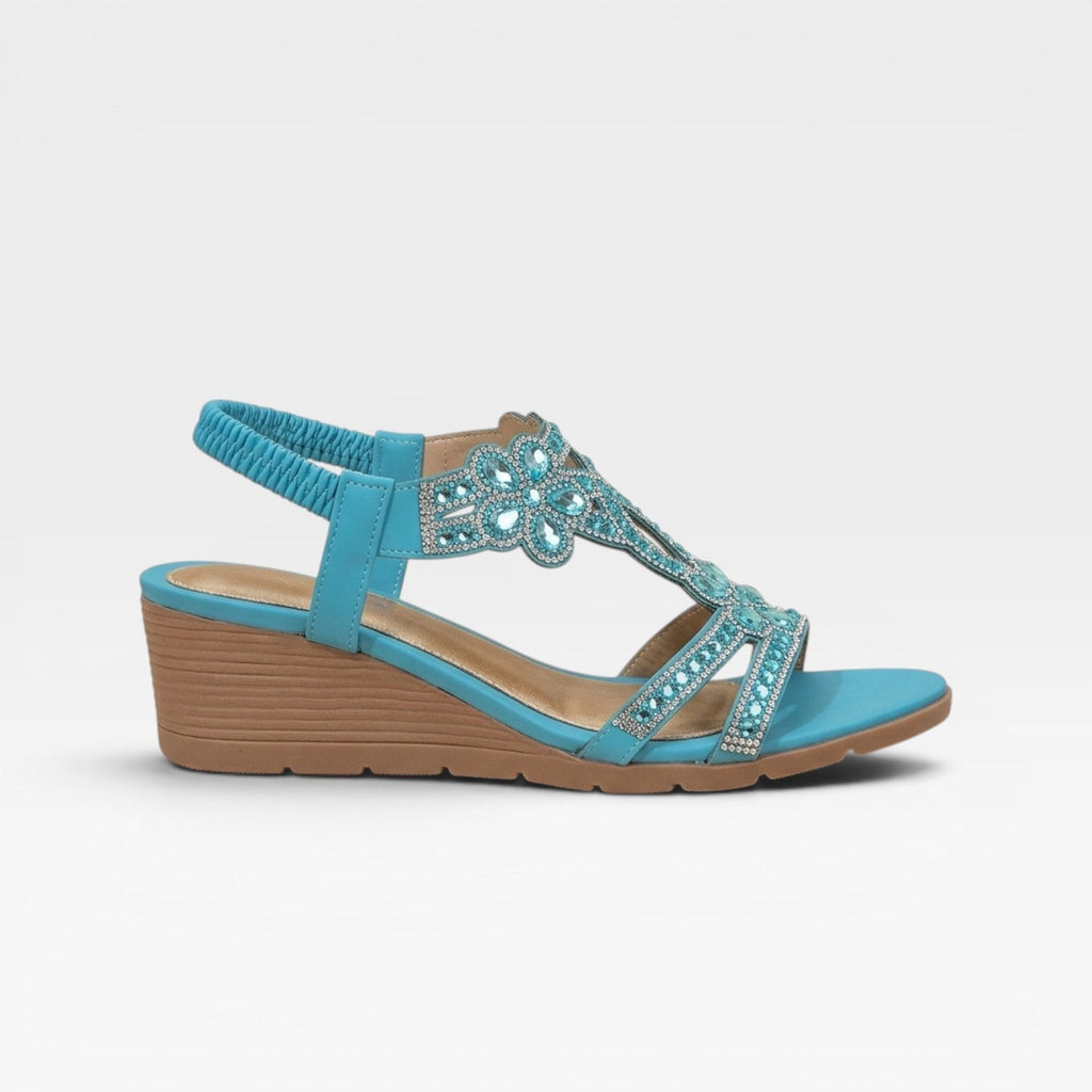 Women's Crystal Strap Embellished Wedges