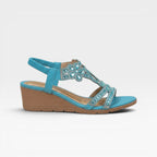 Women's Crystal Strap Embellished Wedges