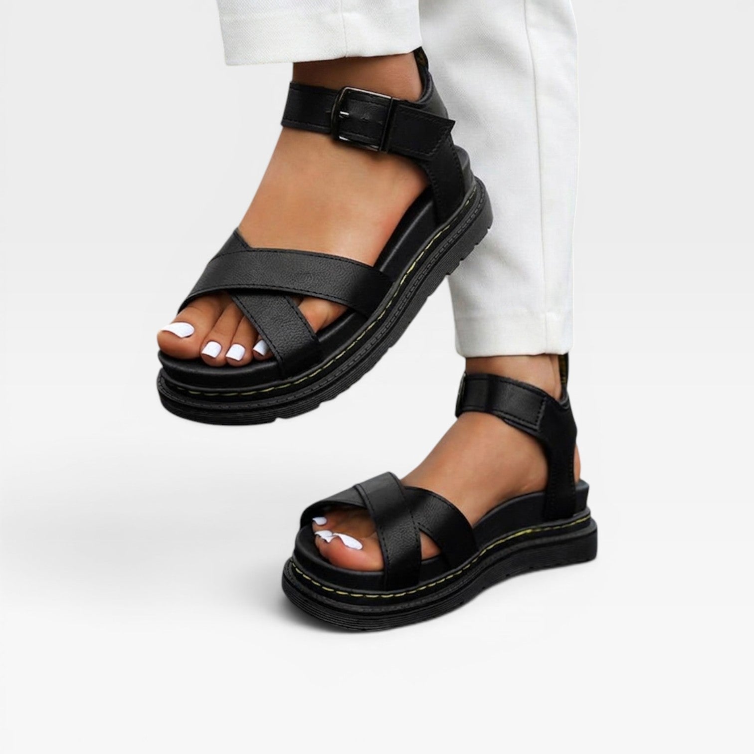 Women's Chunky Platform Cross-Strap Sandals
