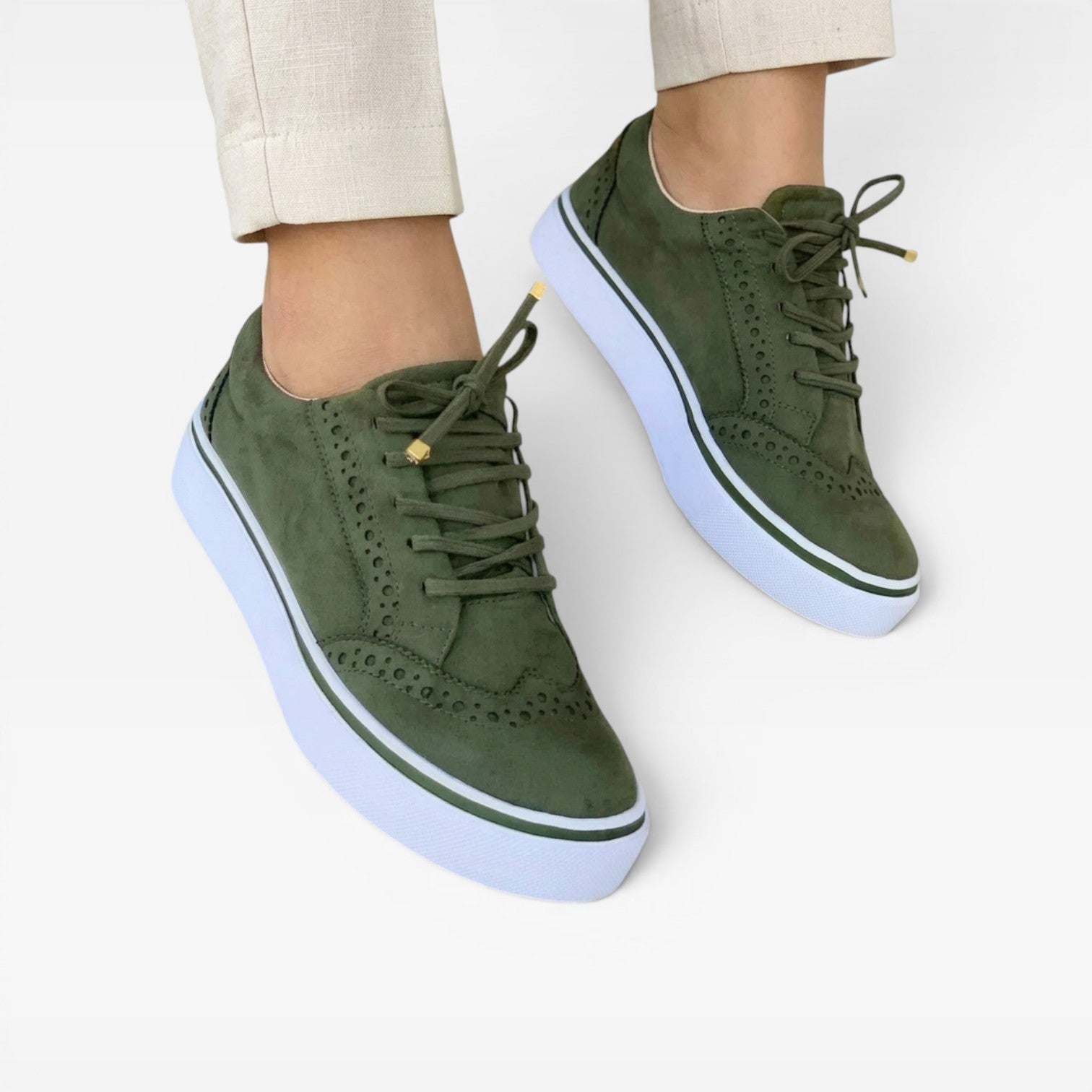 Women's Lace-Up Brogue Platform Trainers