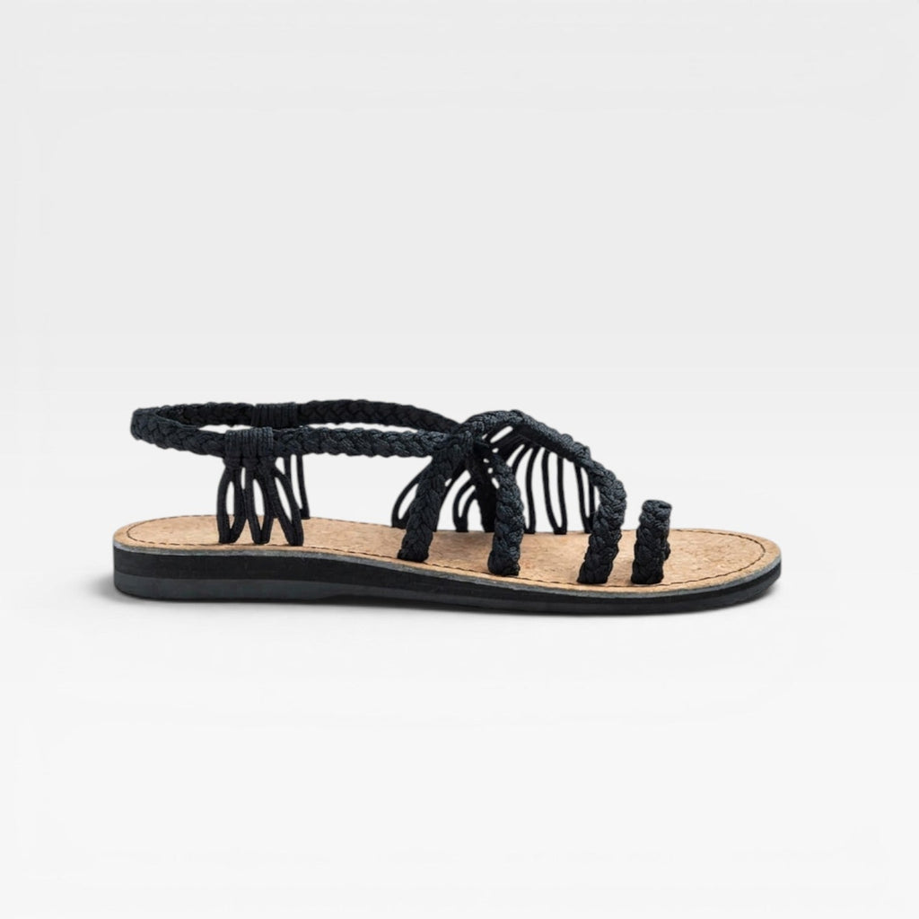 Women's Braided Rope Cork-Sole Sandals
