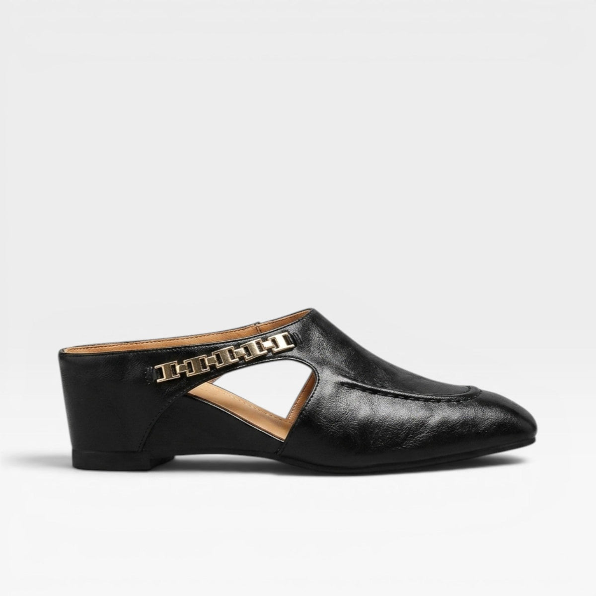 Women's Leather Square-Toe Slip-On Mules