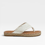 Women's Denim Woven Espadrille Slide Sandals