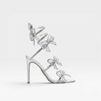 Women's Crystal Bow Ankle Wrap Sandals