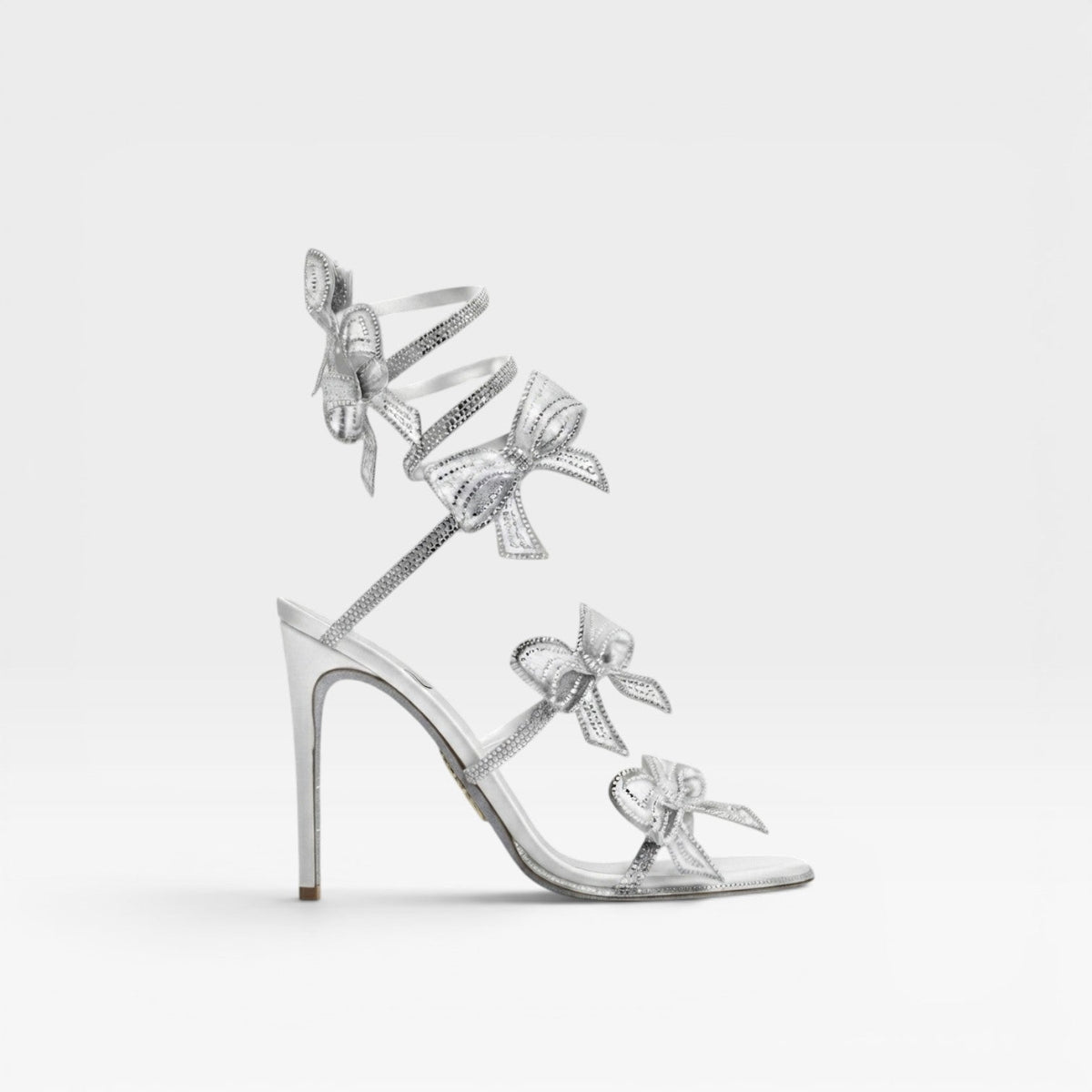 Women's Crystal Bow Ankle Wrap Sandals