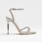 Women's Crystal Strap Open-Toe Stiletto Sandals