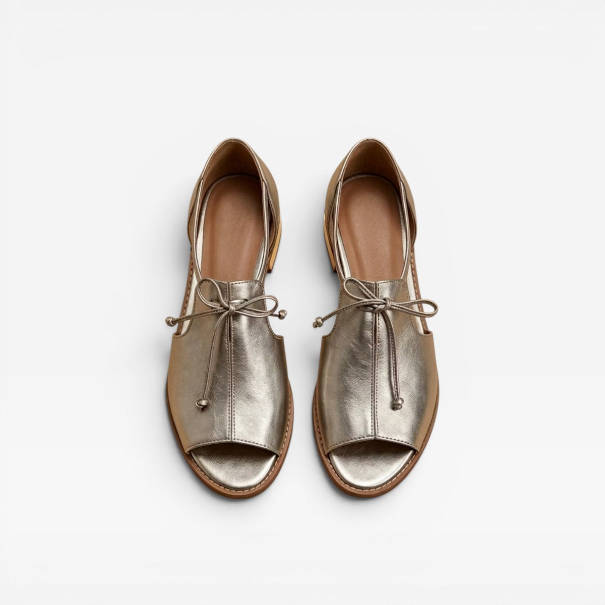 Women's Leather Peep-Toe Ankle-Tie Sandals