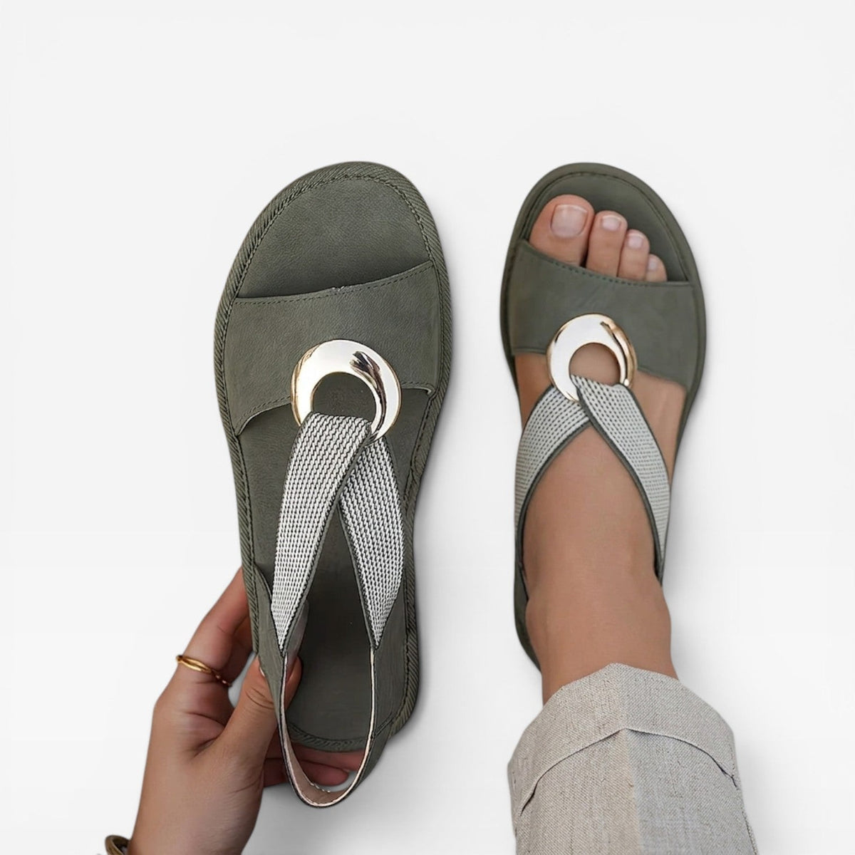 Women's Boho Toe-Loop Slingback Sandals
