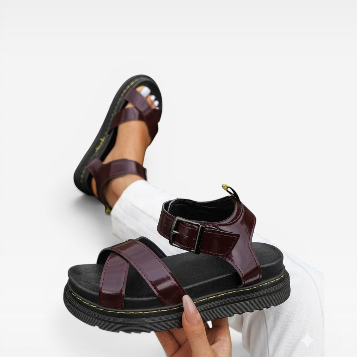 Women's Chunky Platform Cross-Strap Sandals