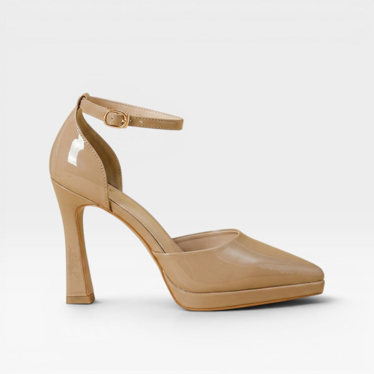 Women's Patent Leather Pointed-Toe Ankle Strap Pumps