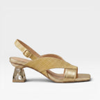 Women's Sculpted Crystal Heel Slingback Sandals