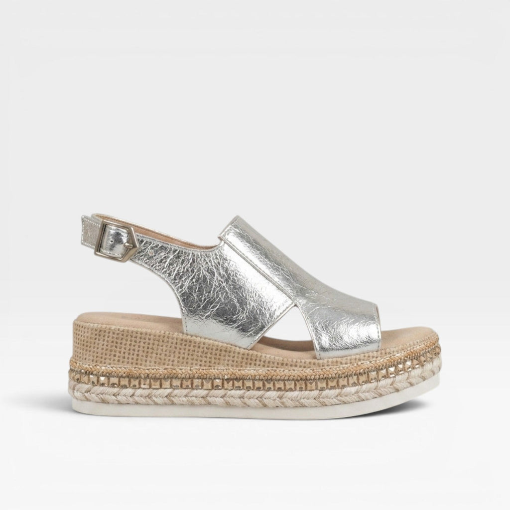 Women's Woven Platform Espadrille Sandals with Ankle Strap